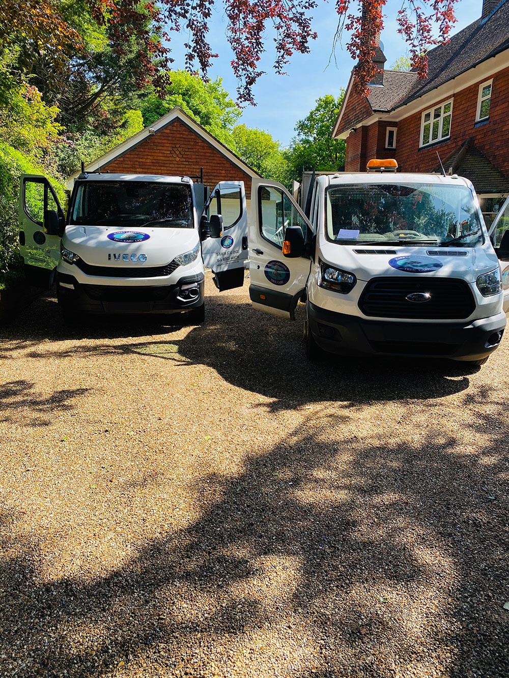Carpenters Tree Care branded fleet vehicles ready for tree surgery jobs across London and the South East